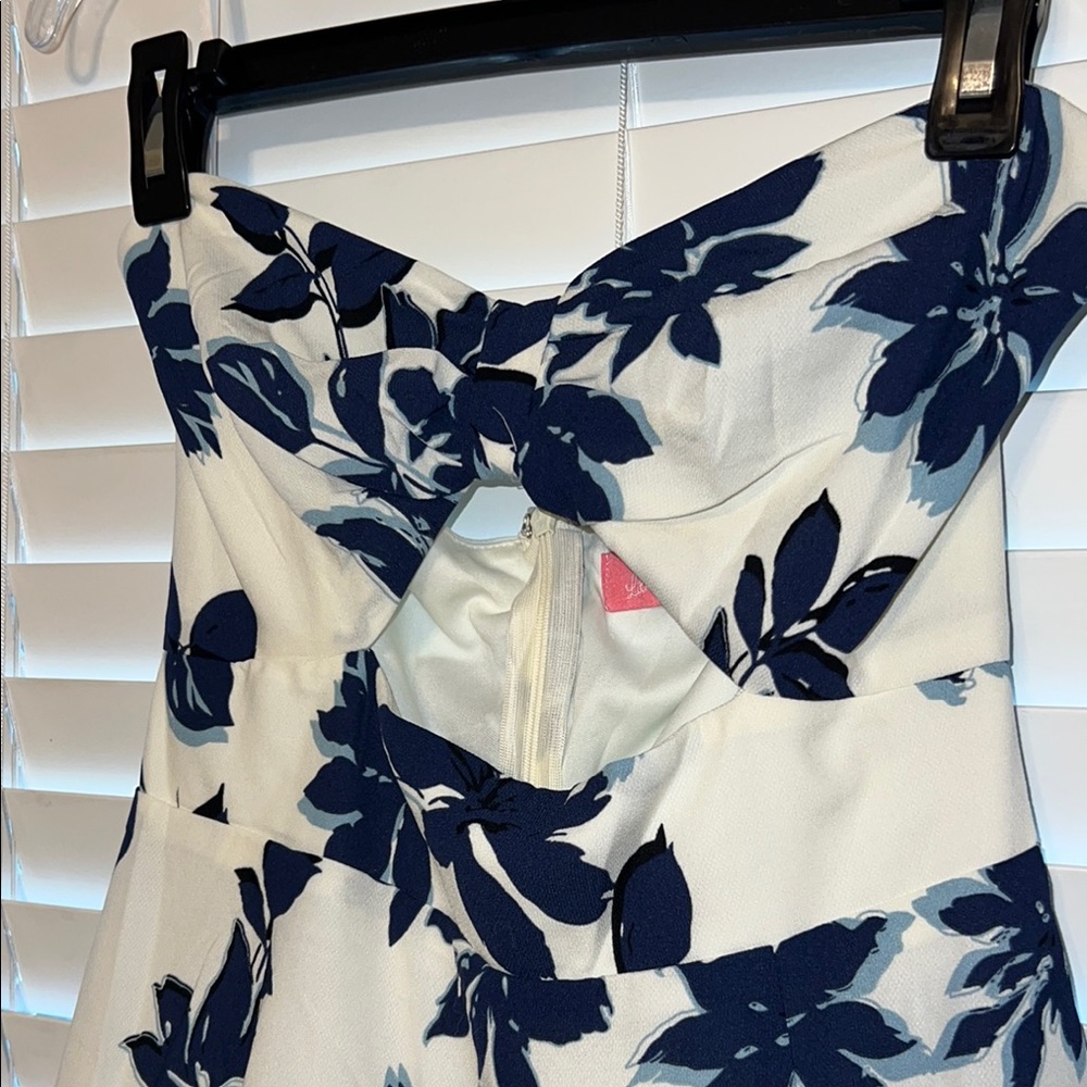 Floral Maxi Dress in Blue and White